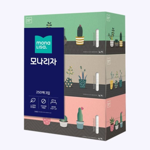 모나리자 미용티슈 각티슈 250매 3입
