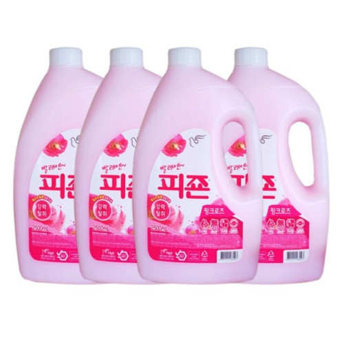 피죤 섬유유연제 핑크로즈(용기) 2500ml 4개