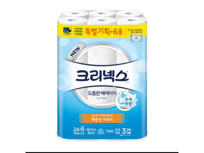 크리넥스 휴지 에어 터치 3겹 30롤 화장지