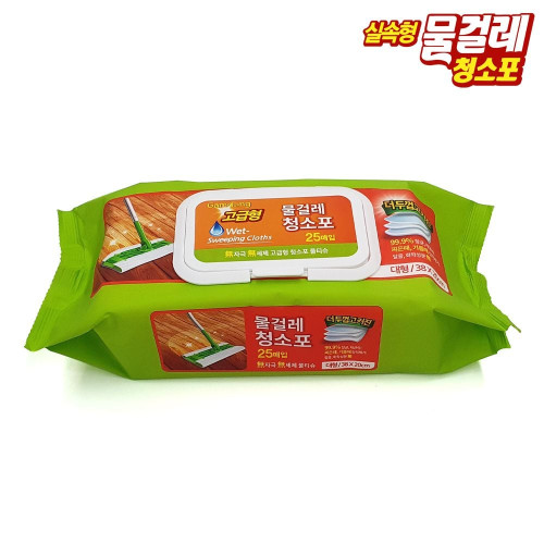 고급형 대형 물걸레 청소포 캡형25매 10개 한박스