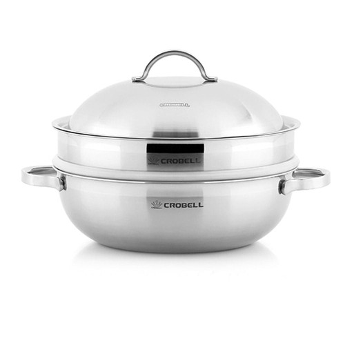 크로벨 통3중 파티웍 찜솥 30cm