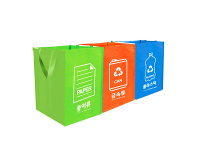 이지앤472 재활용 분리수거함 3P셋 찍찍이 받침판