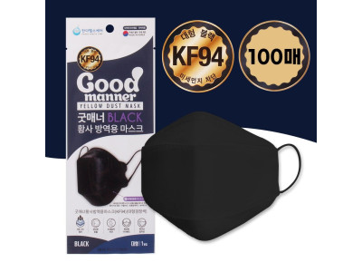 굿매너 대형 KF94 마스크 블랙 100매