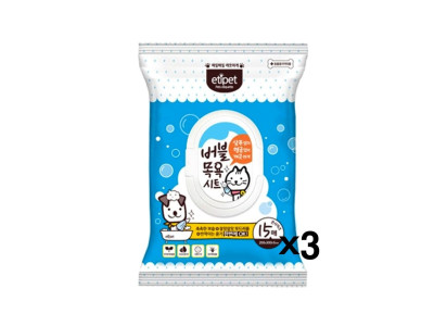 에티펫 버블 목욕시트(큰사이즈15매) X3 샴푸헴굼없이