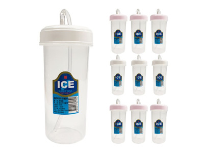 덕신 빨대컵(300ml)x(10개)병원물컵 빨대물병 환자용