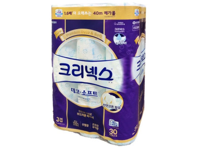 두루마리 크리넥스 데코 앤 소프트 3겹 화장지40m30롤