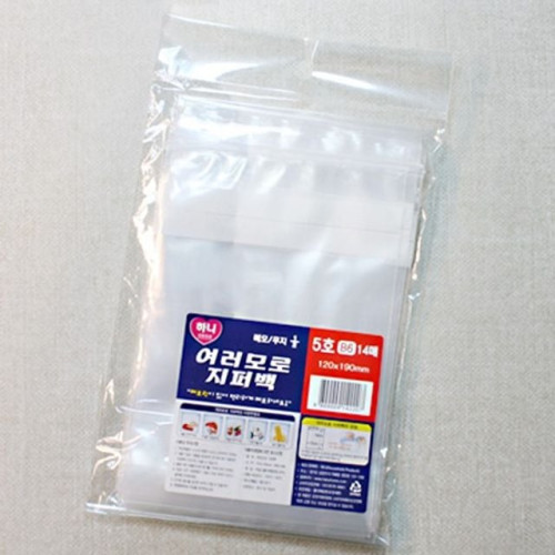하니 여러모로 지퍼백 5호 (12cm X 19cm) 14매입