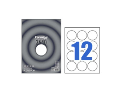 폼텍 분류표기용 원형 라벨 LQ-3640 20매 12칸 63mm