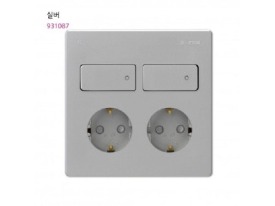 V) 스위치부 중 2구 콘센트 실버 진흥전기