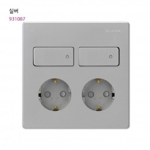 V) 스위치부 중 2구 콘센트 실버 진흥전기
