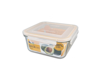 글라스락 라인 사각 밀폐용기 1200ml (5828) -O