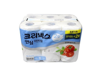 안심 키친타월 120매x6롤 2겹
