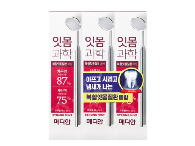 메디안 잇몸과학 스트롱민트 치약 120g 3P