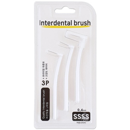 우일 치간칫솔 0.4mm(L타입 3P SSSS)8649 치석브러쉬