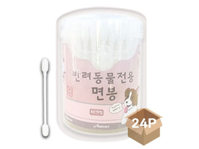 강아지 위생 면봉 80개입 24P 개별 비닐 귀청소 눈꼽