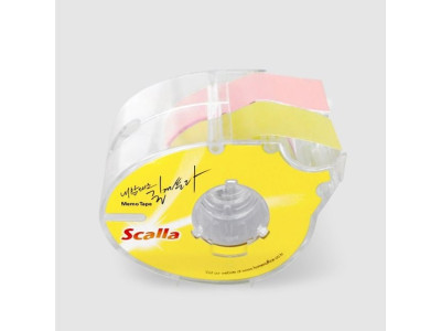 스칼라 디스펜서형 롤 메모테이프 24mm(노랑+핑크)