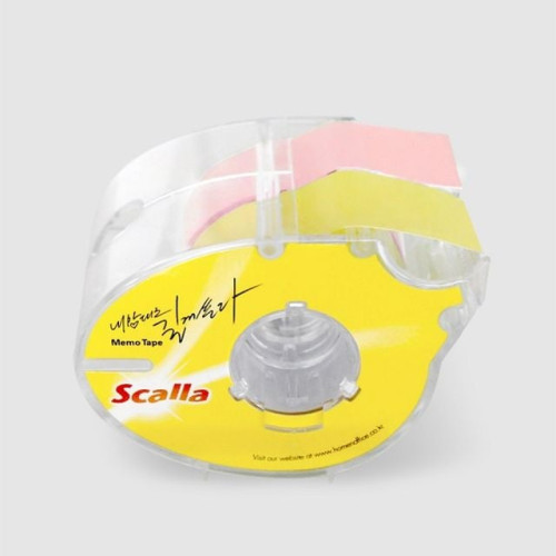 스칼라 디스펜서형 롤 메모테이프 24mm(노랑+핑크)
