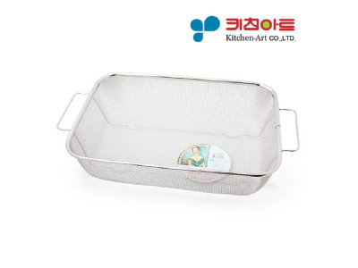 키친아트 사각 양수 2호 스텐 채망 소쿠리 거름망