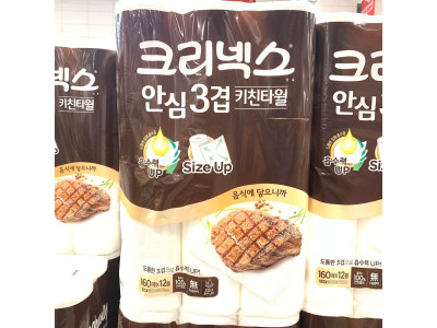 크리넥스 3겹 키친타올 160매 x 12롤