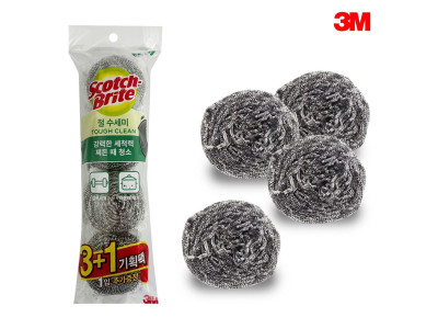 3M 철수세미 (3+1개입) 45g 불판 석쇠 찌거기 찌든때