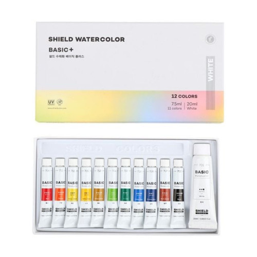 쉴드 베이직플러스 수채화물감 12색 7.5ml 1개