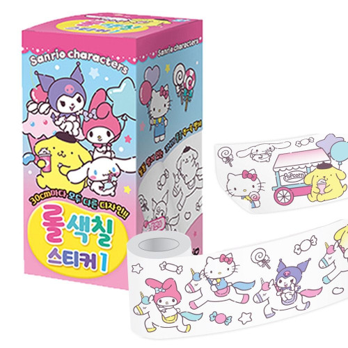 산리오캐릭터즈 롤 색칠 스티커 no.1