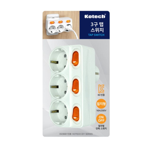 접지3구탭스위치 E-6433