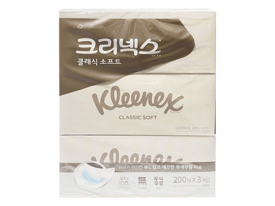 크리넥스 클래식 소프트 200매 X 3개입 미용 화장지-O