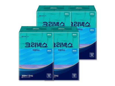 크리넥스 미용티슈 콤비 (200매) 3팩 x 4개 (12팩)
