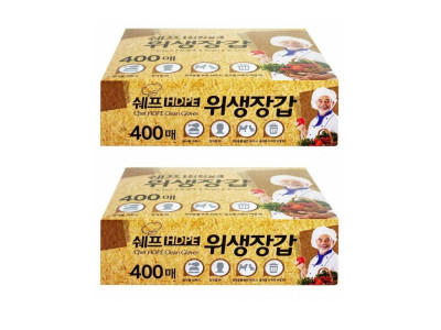 쉐프 일회용 주방비닐 위생장갑 400매 2개