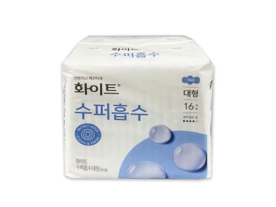 화이트 수퍼흡수 대형 16개입 생리대 -O