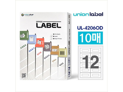 UNP UL-4206OD 10매 전산라벨OD 카세트 테이프 용