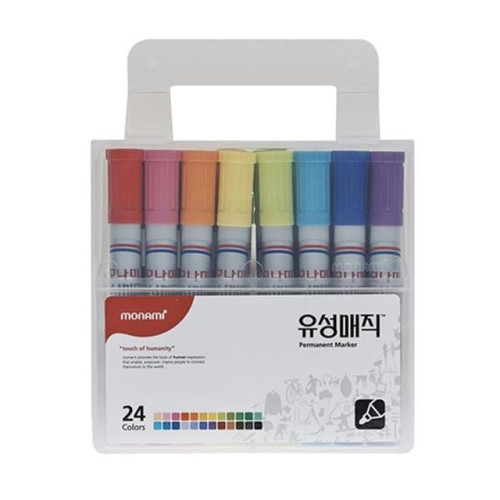 유성매직24색세트 둥근닙 모나미