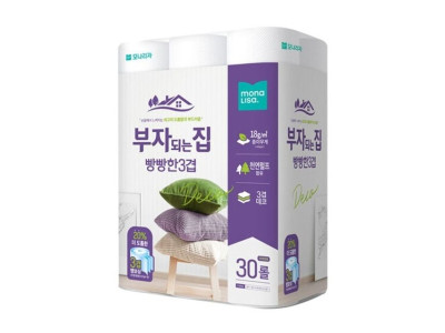 부자되는집 무향 3겹데코 두루마리 화장지 30m 30롤