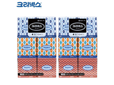 크리넥스 미용티슈 미니맥시 250매 6각 x 2개 12각