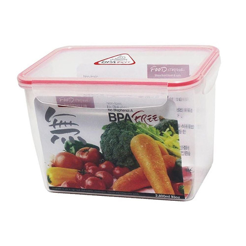 플라스틱 직사각 밀폐 김치통 2.8L 1P 대형 반찬 용기
