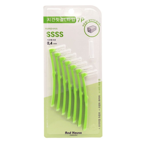 우일 덴탈치간칫솔L형7P SSSS 0.4mm-8670