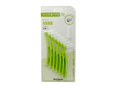 덴탈 치간칫솔 L형 7P 0.4mm SSSS 초슬림 잇몸관리 치아세정 교정용 휴대용 청결솔