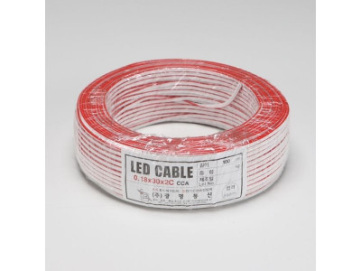 LED 백적색선 조명선 CCA 0.75SQx2C 100M