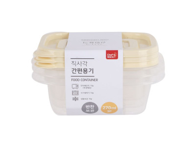 디디샵 직사각 밀폐 용기 270ml 3개 세트 탁