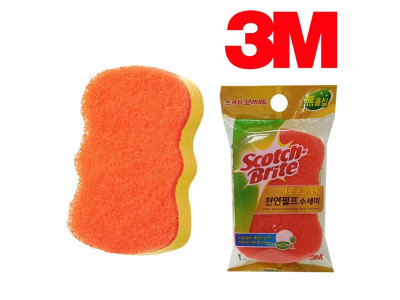 3M 0945 제로스크래치 천연펄프수세미 1개
