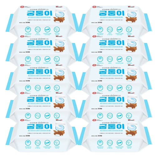 강아지 부드러운 비데 물티슈 엉덩이 30매입 10P 위생