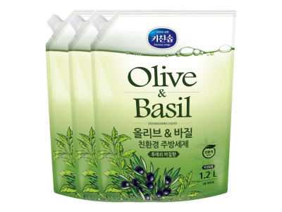 키친솝 올리브앤바질 친환경주방세제 1.2L X 3개