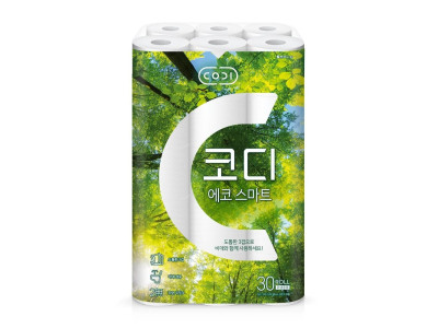 코디 에코스마트 3겹 두루마리 화장지 22m 30롤 1팩