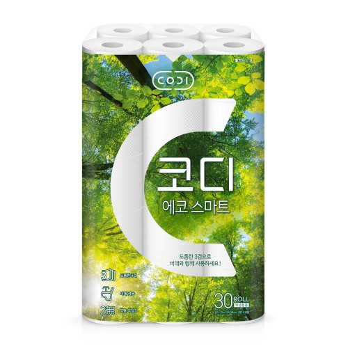 코디 에코스마트 3겹 두루마리 화장지 22m 30롤 1팩