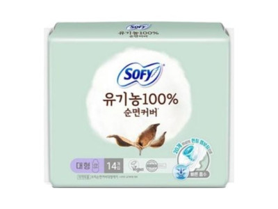 쏘피 유기 농 순면커버 생리대 대형 날개 14입X4개