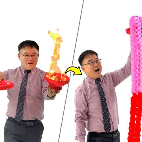 JL매직 뚜겅을 열면 긴 꽃이 나오는 마술 멀티팬연출세트