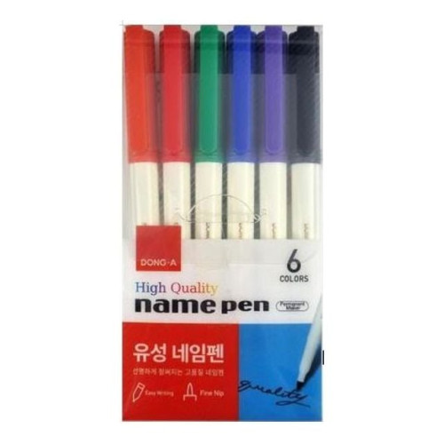 칼라네임펜 6색 금속 유리 고무등 다양한 곳에 사용