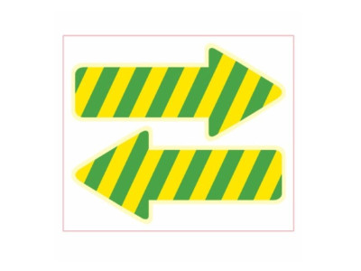 방향지시 스티커 화살표(5매) 옐로우그린 F-263