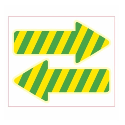 방향지시 스티커 화살표(5매) 옐로우그린 F-263